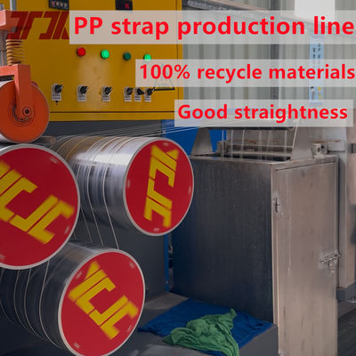 45-50KW Polypropylene PP dây đai làm máy có thể sử dụng 100% PP tái chế vật liệu