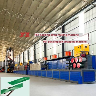 Máy sản xuất dây đai PET màu xanh lá cây màu hồng 0.6-1.2mm PP Đường dây đai PET tự động