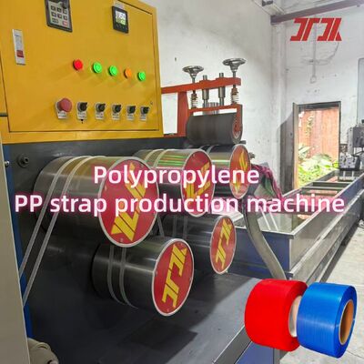 Máy chế tạo dây đai PP 5-19mm với máy cuộn tự động và công suất sản xuất 220-240kg/h