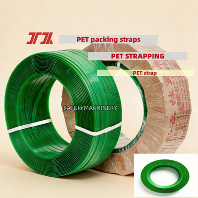 Vận động tốc độ cao 16mm Vùng bao bì PET màu xanh lá cây Vùng bao bì PET nhựa thép Vùng bao bì PET
