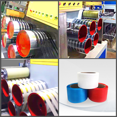 Dây chuyền đùn dây đeo PP tự động Điều khiển PLC Máy làm dây đeo PP Polyester