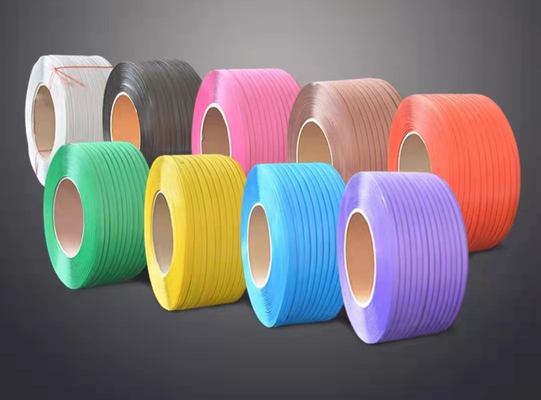 Dây đai polyester 16 - 19mm Dây đai đóng gói bằng nhựa PET màu xanh lá cây Bề mặt dệt nổi