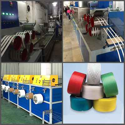 Dây chuyền sản xuất dây đeo PET Polyester PP Dây chuyền sản xuất điều khiển PLC