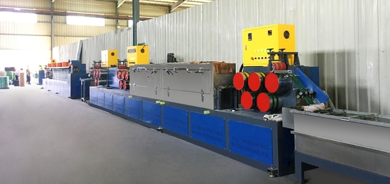 Đầu ra 3 dây đai Dây chuyền sản xuất dây đai PET Tiếng Trung Tiếng Anh Hệ thống điều khiển PLC