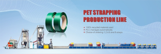 Máy sấy khô cách nhiệt kép Máy ép đùn dây đeo PET Máy cuộn tự động