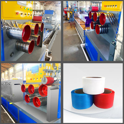 45-50KW Polypropylene PP dây đai làm máy có thể sử dụng 100% PP tái chế vật liệu