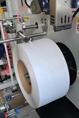 PLC màn hình cảm ứng hoạt động máy dây đai tự động, máy cuộn băng đóng gói PP, tốc độ đường dây: 200-350m/min
