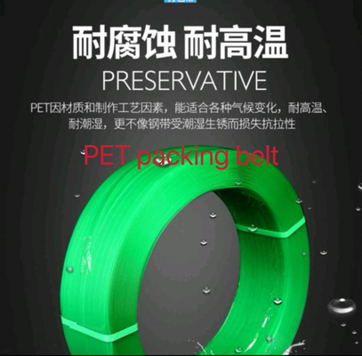 Vành đai đóng gói PET, Vành đai đóng gói thép nhựa PET, lực kéo: 200-1000KG, chống lạnh, chống ướt,