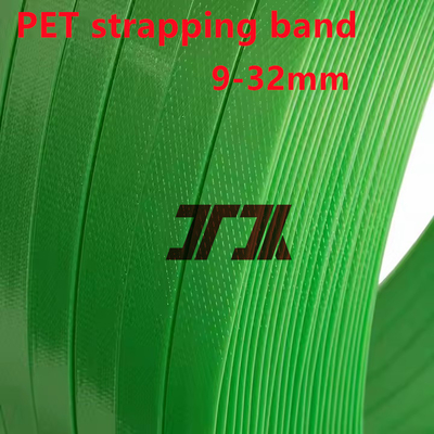 Custom Green PET Strapping Roll High Tension Polyester Band với 9-32mm tùy chỉnh
