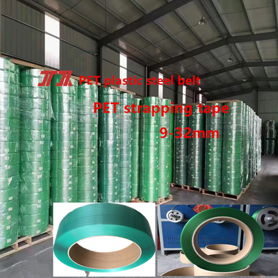 Vật liệu đóng gói bán buôn Đường dây đeo PET xanh Đường dây đeo nhựa PET thép cho đường dây đeo nhôm