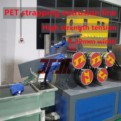 9-32mm Polyester Pet Plastic Steel Belt Extrusion Line với máy thay đổi xi lanh kép