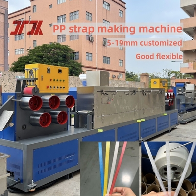100-120Kg/h PP dây đai dây đai máy làm ra extruder với máy cuộn tự động và hệ thống điều khiển PLC