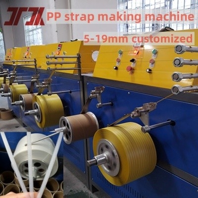 260kg/h Capacity Plastic Automatic PP Packing Strap Band Belt Manufacturing Making Production Line With PLC Control System Sản xuất dây chuyền sản xuất với hệ thống điều khiển PLC