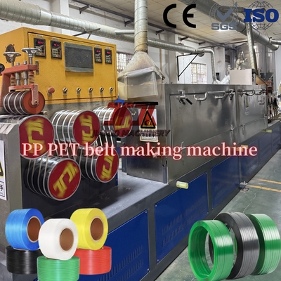 110φ Đường dẫn đẩy dây đai PET nhựa một vít với điều khiển PLC và dây chuyền tự động 9-32mm Sức mạnh mạnh