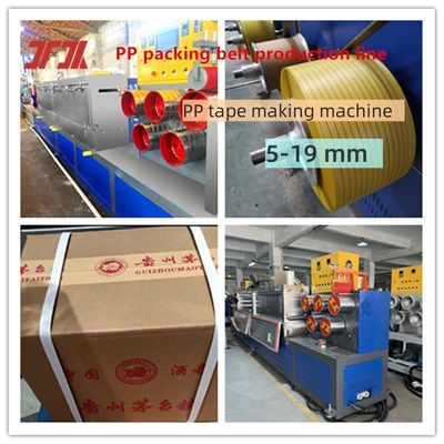 Đường dây sản xuất dây đeo PP nhựa 5-19 mm PP PP PP thiết bị dây đeo với động cơ GUGAO 55KW
