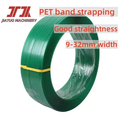 Đai thép nhựa PET xanh lá Cường độ cao Đai đóng gói PET Nhà máy gạch tự động Đai PET
