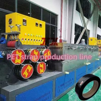 Đường dây sản xuất dây đai PET tốc độ cao > 150m/min với chiều rộng 9-32mm và cuộn dây tự động