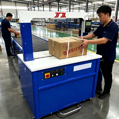 Máy đóng đai thùng carton PP Máy đóng đai bàn con lăn bán tự động
