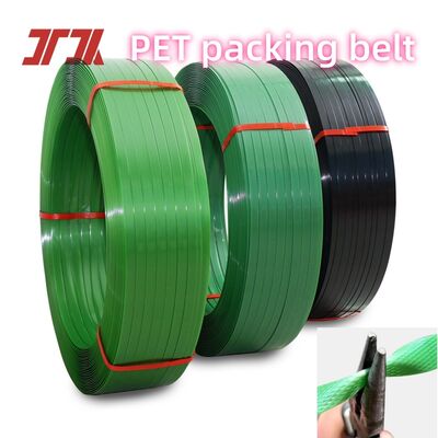 Green Embossed High Strength PET Strapping Band Customizable Width 9-32mm for Secure Packaging