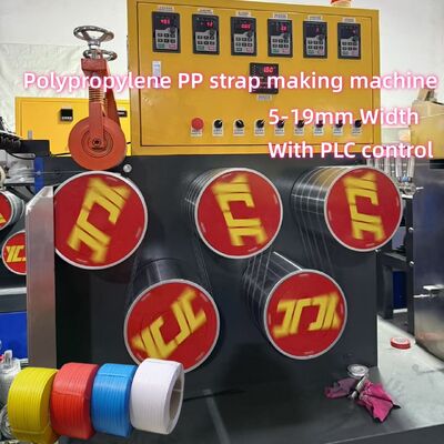 Sử dụng vật liệu tái chế Máy làm dây đai PP với vít đôi đơn Tự động hoàn toàn