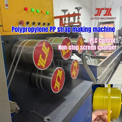 Dòng đẩy dây đai PP 80KW tiết kiệm năng lượng với hệ thống năm cuộn Chrome cứng