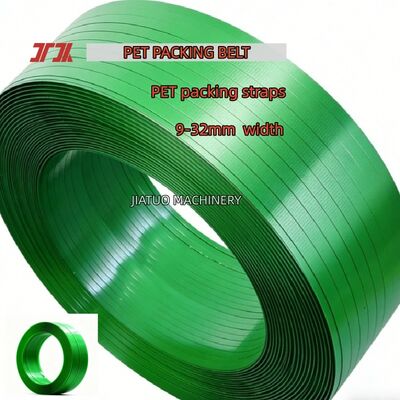 PET Plastic Steel Packaging 16mm Green PET strapping belt for automatic strapping