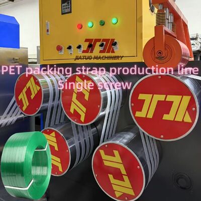 Máy đùn dây đai PET 9-32mm với mảnh chai PET tái chế và điều khiển PLC hoàn toàn tự động