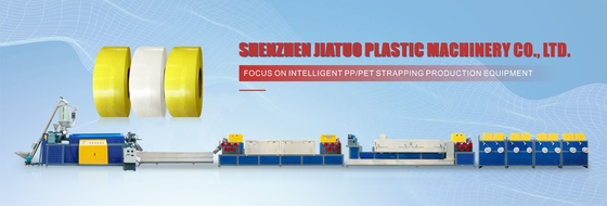 Dây chuyền sản xuất dây đai PP, Thiết bị dây đai PP kiểu sandwich trục vít đôi, Máy quấn servo