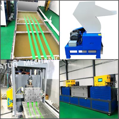 PLC điều khiển 200kg / H Máy sản xuất dây đai PET nhựa 200KW Dòng sản xuất tốc độ cao
