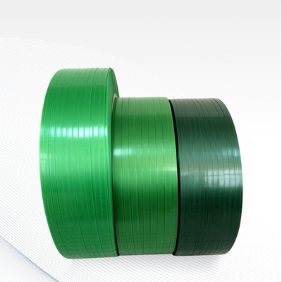 Màu xanh lá cây bền bỉ Dây đeo PET có nhiệm vụ nặng nề được dập nổi mượt mà để đóng gói
