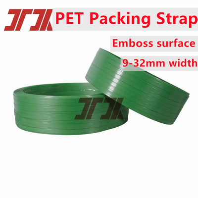 Nhập xưởng bán buôn sợi dây đai nhựa PET màu xanh lá cây 9-32mm PET dây đai PET cho máy nén điện cầm tay