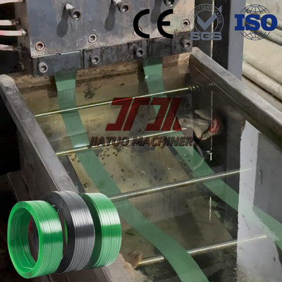 300KW 0.6mm PET dây đai Extrusion đường single screw với hệ thống điều khiển PLC 350-950kg