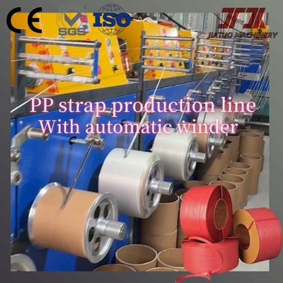 Máy làm dây đai PP nhựa rộng 5-19mm với bộ thay lưới không dừng và hệ thống điều khiển PLC