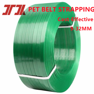 Đai nhựa PET dập nổi màu xanh lá cây để đóng gói gạch pallet với độ bền cao 350-950kg