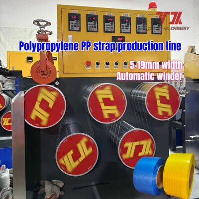 Máy làm dây đai PP 5-19mm với 100% vật liệu tái chế và điều khiển PLC để sản xuất hiệu quả cao