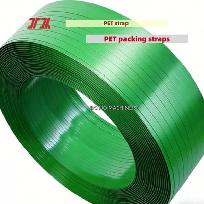 Vành đai đeo PET tự động màu xanh lá cây 9 đến 25 mm Vành đai đóng gói PET với 100% hạt chai PET