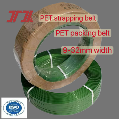Dây đai PET màu xanh lá cây Dây đai đóng gói PET tự động 16mm Dây đeo PET cho dụng cụ đóng đai tự động