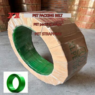 Dây đai PET 12mm Dây đai đóng gói PET Dây đai thép PET màu xanh lá cây từ 100% vật liệu tái chế